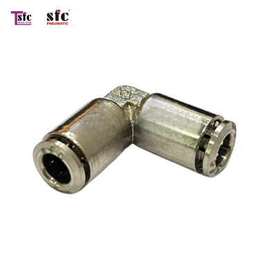 ฟิตติ้งสวมเร็วโลหะ ข้องอ 90 องศา เสียบสายสองทาง