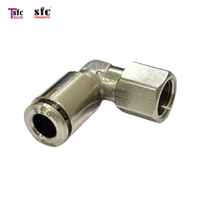 ฟิตติ้งสวมเร็วโลหะ ข้องอ 90 องศา เสียบสาย เกลียวใน