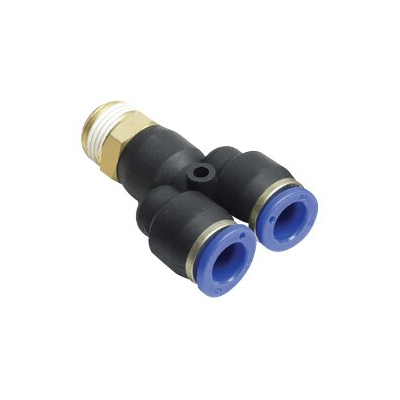 ฟิตติ้งสามทางตัววาย เสียบสาย เกลียวล่าง